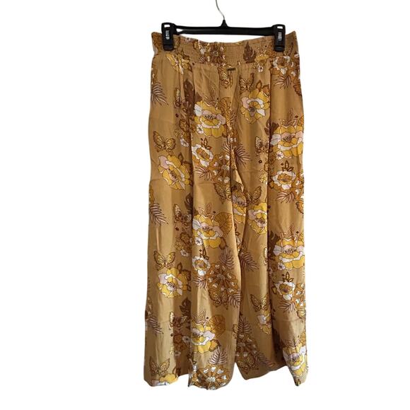 VOLCOM NWT $56 Sun Keep Pant Pull-on Tropic Yellow Floral Size M - Picture 5 of 11